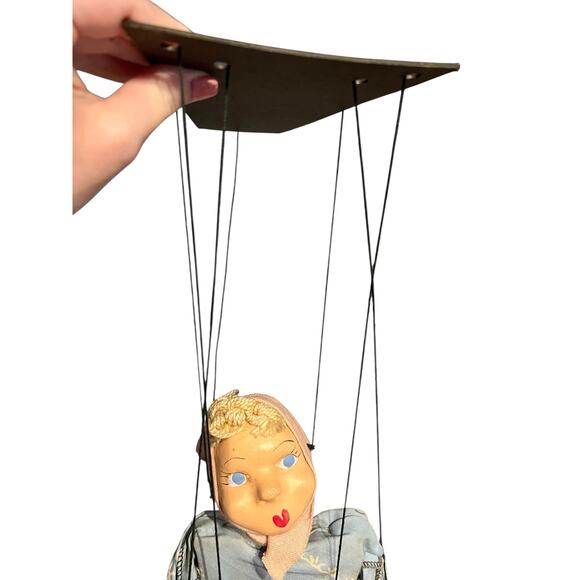 Vintage Folk Art Puppet-Marionette-Paper Mache-German Style Peasant Girl-Doll - Picture 2 of 9